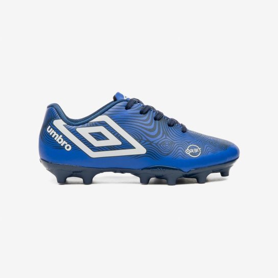 Chuteira Campo Umbro Orbit Infantil [Cor: Azul E Marinho - Tamanho: 33]